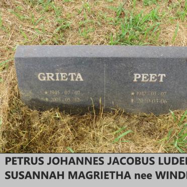 LUDEKE Petrus Johannes Jacobus 1942-2010 & Susannah Magrietha WINDELL 1945-2003