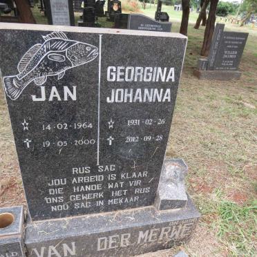 MERWE Georgina Johanna, van der 1931-2012 :: VAN DER MERWE Jan 1964-2000