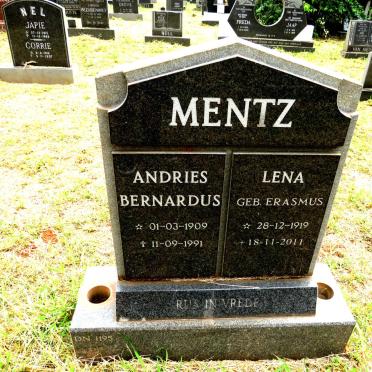 MENTZ Andries Bernardus 1909-1991 & Lena ERASMUS 1919-2011