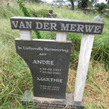 MERWE Andre, van der 1931-2001 & Marthie 1931-2015