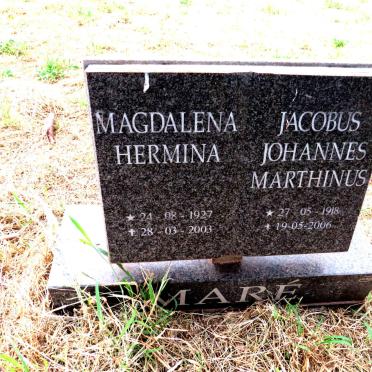 MARE Jacobus Johannes Marthinus 1918-2006 :: MARE Magdalena Hermina 1927-2003
