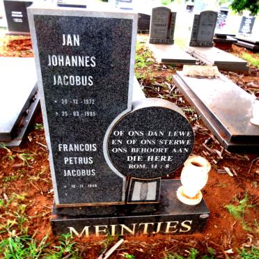 MEINTJES Francois Petrus Jacobus 1946- :: MEINTJES Jan Johannes Jacobus 1972-1995 