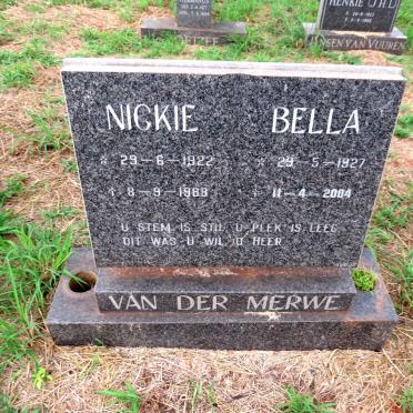 MERWE Nickie, van der 1922-1988 :: MERWE Bella, van der 1927-2004