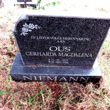 NIEMANN Gerharda Magdalena 1923-2003