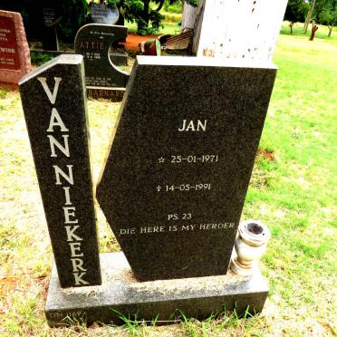 NIEKERK Jan, van 1971-1991