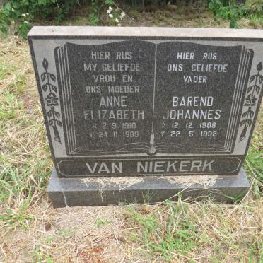 NIEKERK Barend Johannes, van 1908-1992 & Anne Elizabeth 1910-1989
