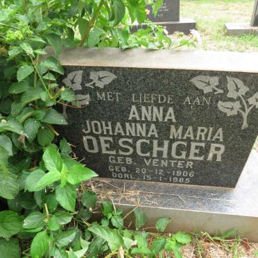 OESCHGER Anna Johanna Maria nee VENTER 1906-1985