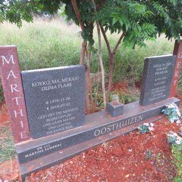 OOSTHUIZEN Gert 1931-2012 & Marthie 1938-2018