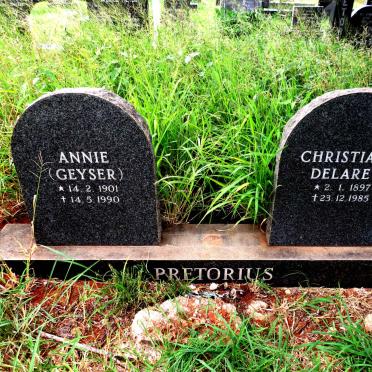 PRETORIUS Christiaan Delarey 1897-1985 & Annie GEYSER 1901-1990