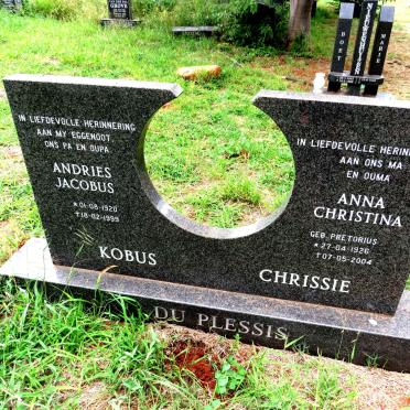 PLESSIS Andries Jacobus, du 1920-1999 & Anna Christina 1926-2004