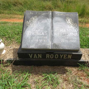 ROOYEN Gert Thomas, van 1910-1985 & Johanna Wilhelmina 1918-2002