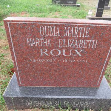 ROUX Martha Elizabeth 1927-2001