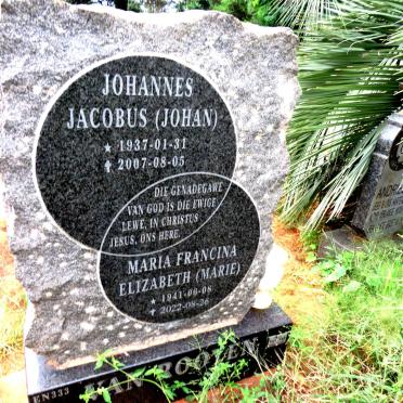 ROOYEN Johannes Jacobus, van 1937-2007 & Maria Francina Elizabeth 1941-2022
