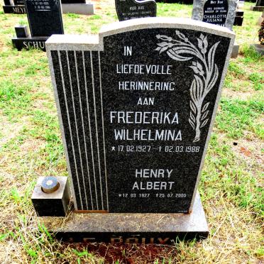 ROUX Henry Albert, le 1927-2005 & Frederika Wilhelmina 1927-1988