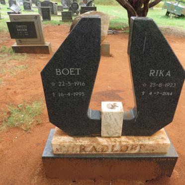 RADLOFF Boet 1916-1995 & Rika 1923-2014