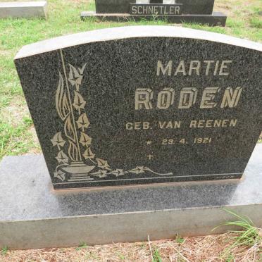 RODEN Martie nee VAN REENEN 1921-