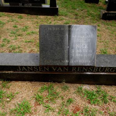 RENSBURG Nick, Jansen van 1918-1984