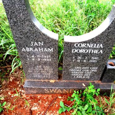SWANEPOEL Jan Abraham 1937-1995 & Cornelia Dorothea 1940-2005