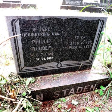 STADEN Phillip Rudolf, van 1924-