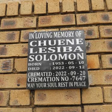 SOLOMON Chuene Lesiba 1953-2022