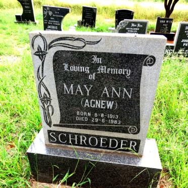 SCHROEDER May Anne nee AGNEW 1913-1983