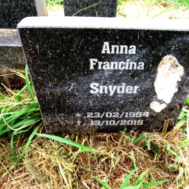 SNYDER Anna Francina 1954-2015