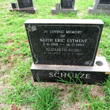 SCHULZE Keith Eric Estment 1918-1985 & Elizabeth 1923-2012