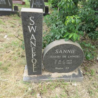 SWANEPOEL Sannie nee DE LANGE 1909-1989