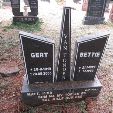 TONDER Gert, van 1919-2005 & Bettie 1927-1999