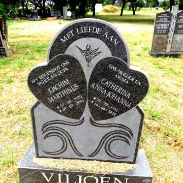 VILJOEN Joachim Marthinus 1920-2002 & Catherina Anna Johanna 1932-2022