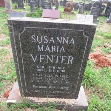 VENTER Susanna Maria 1912-1990