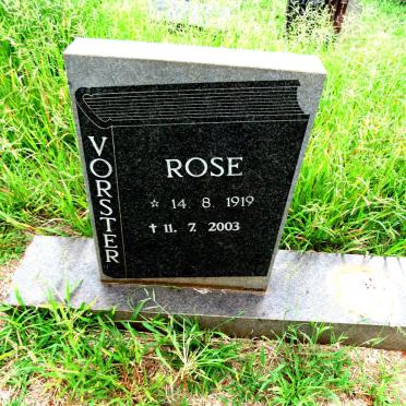 VORSTER Rose 1919-2003