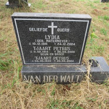 WALT Tjaart Petrus, van der 1914-2006 & Lydia WATERMEYER 1916-2004 :: WALT Tjaart Petrus, van der 1945-2004