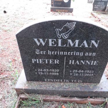 WELMAN Pieter 1920-1998 & Hannie 1923-2015