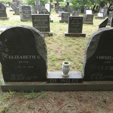 WILDE Cornelis D., de 1922-1993 & Elizabeth G. 1924-
