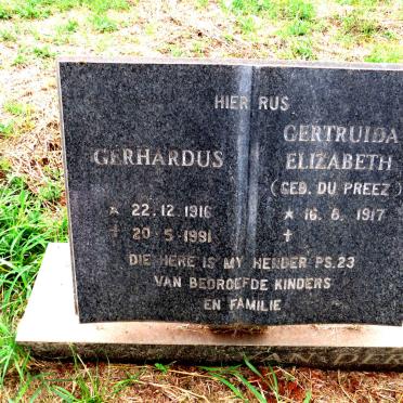WESTHUIZEN Gerhardus, van der 1916-1991 & Gertruida Elizabeth DU PREEZ 1917- :: WESTHUIZEN Marius, van der 1962-1987 _2