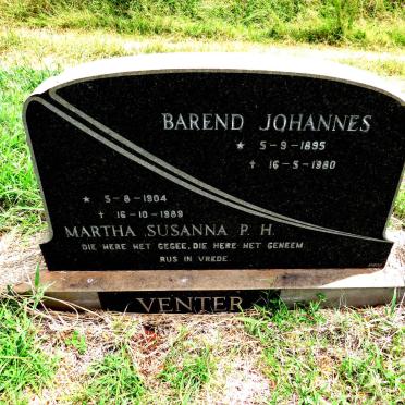 VENTER Barend Johannes 1895-1980 & Martha Susanna P.H. 1904-1989