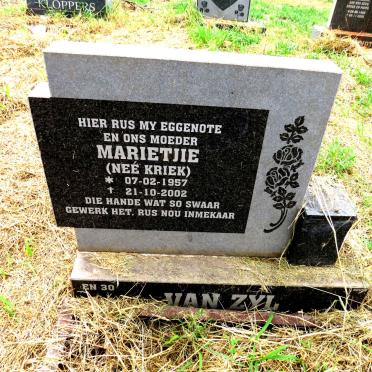 ZYL Marietjie, van nee KRIEK 1957-2002