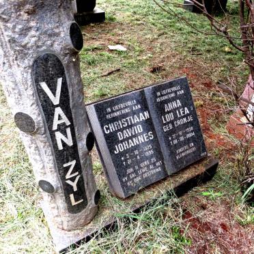 ZYL Christiaan Dawid Johannes, van 1925-1995 & Anna Lou Lea CRONJE 1930-2004