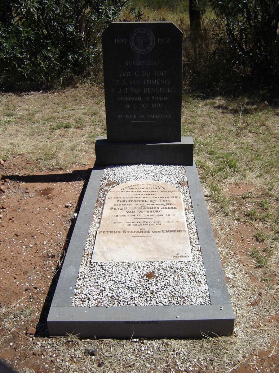 TOIT Christoffel, du 1872-1901 :: JANSE VAN RENSBURG Petrus Johannes 1881-1901 :: VAN EMMENES Petrus Stefanus -1901 
