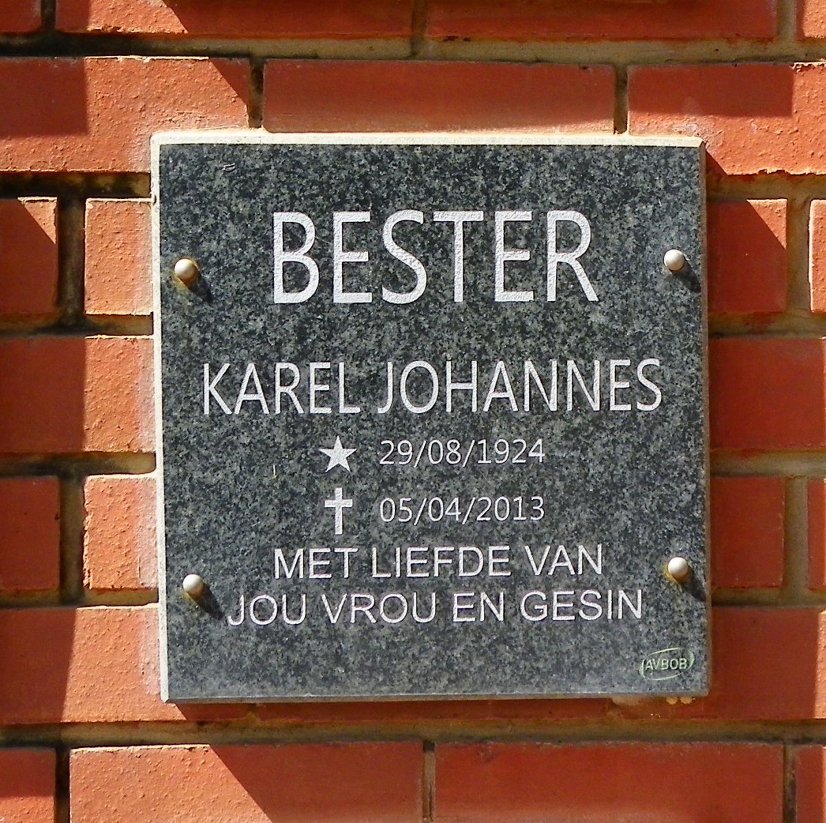 BESTER Karel Johannes 1924-2013