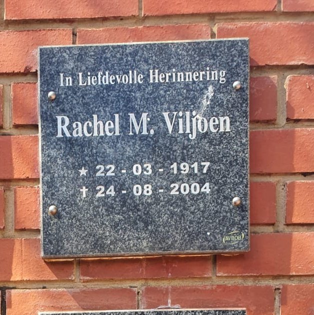 VILJOEN Rachel M. 1917-2004
