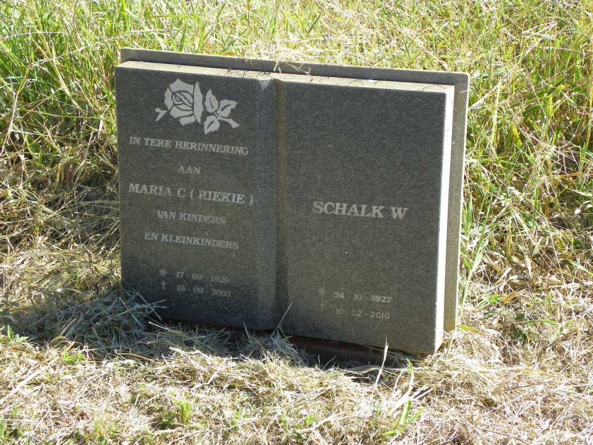 ? Schalk W. 1927-2016 &amp; Maria C. 1929-2003