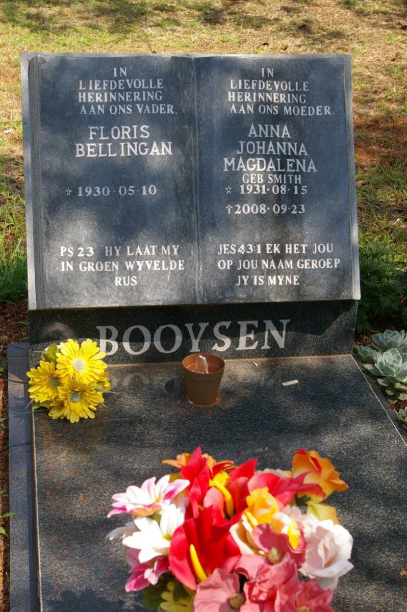BOOYSEN Floris Bellingan 1930- &amp; Anna Johanna Magdalena SMITH 1931-2008