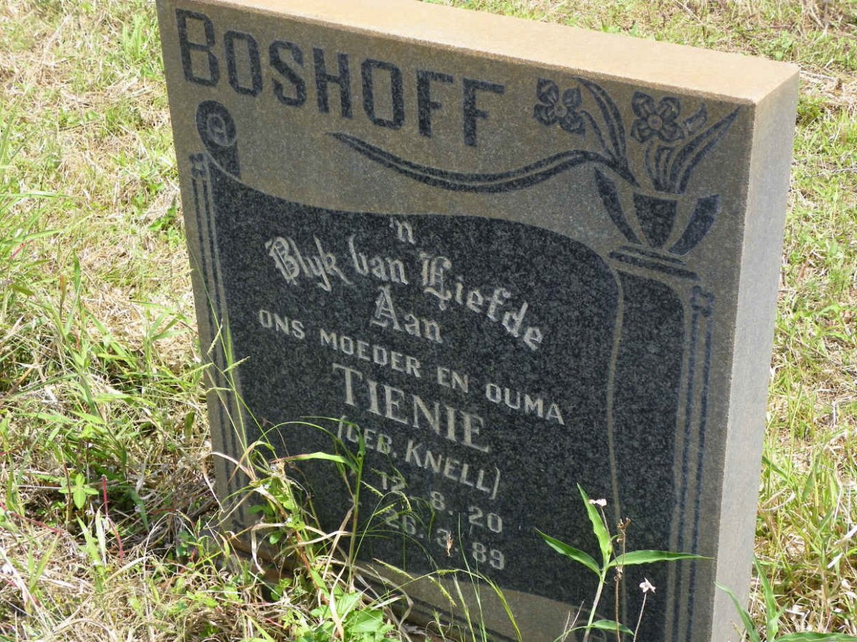 BOSHOFF Tienie nee KNELL 1920-1989