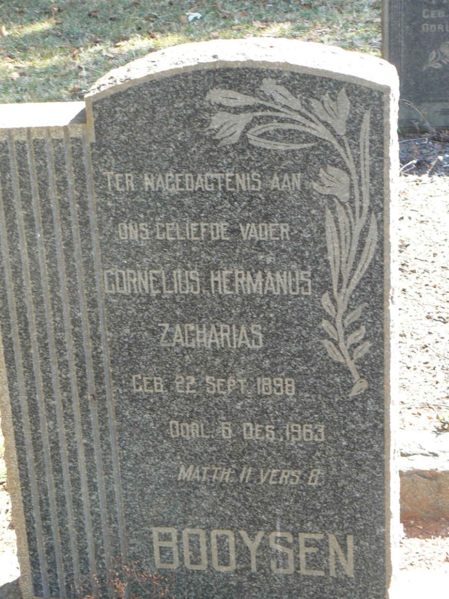 BOOYSEN Cornelius Hermanus Zacharias 1898-1963