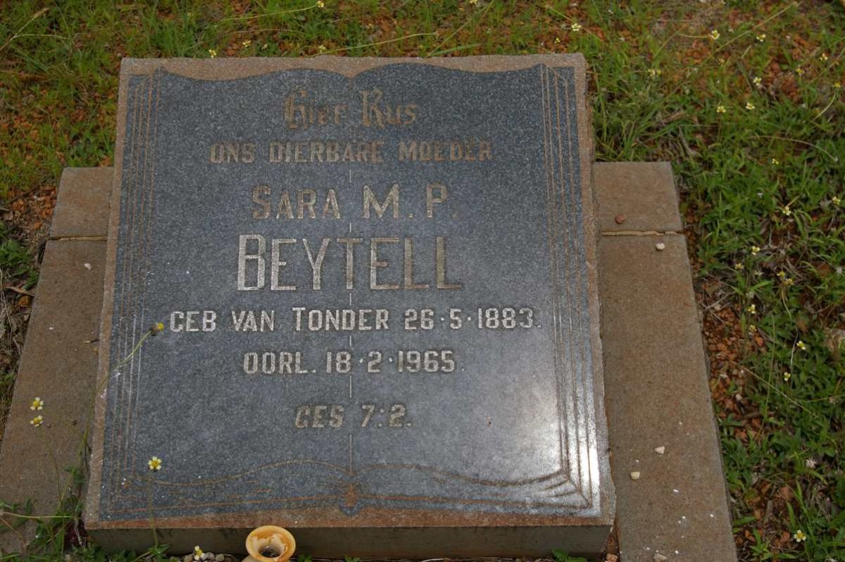 BEYTELL Sara M.P. nee VAN TONDER 1883-1965
