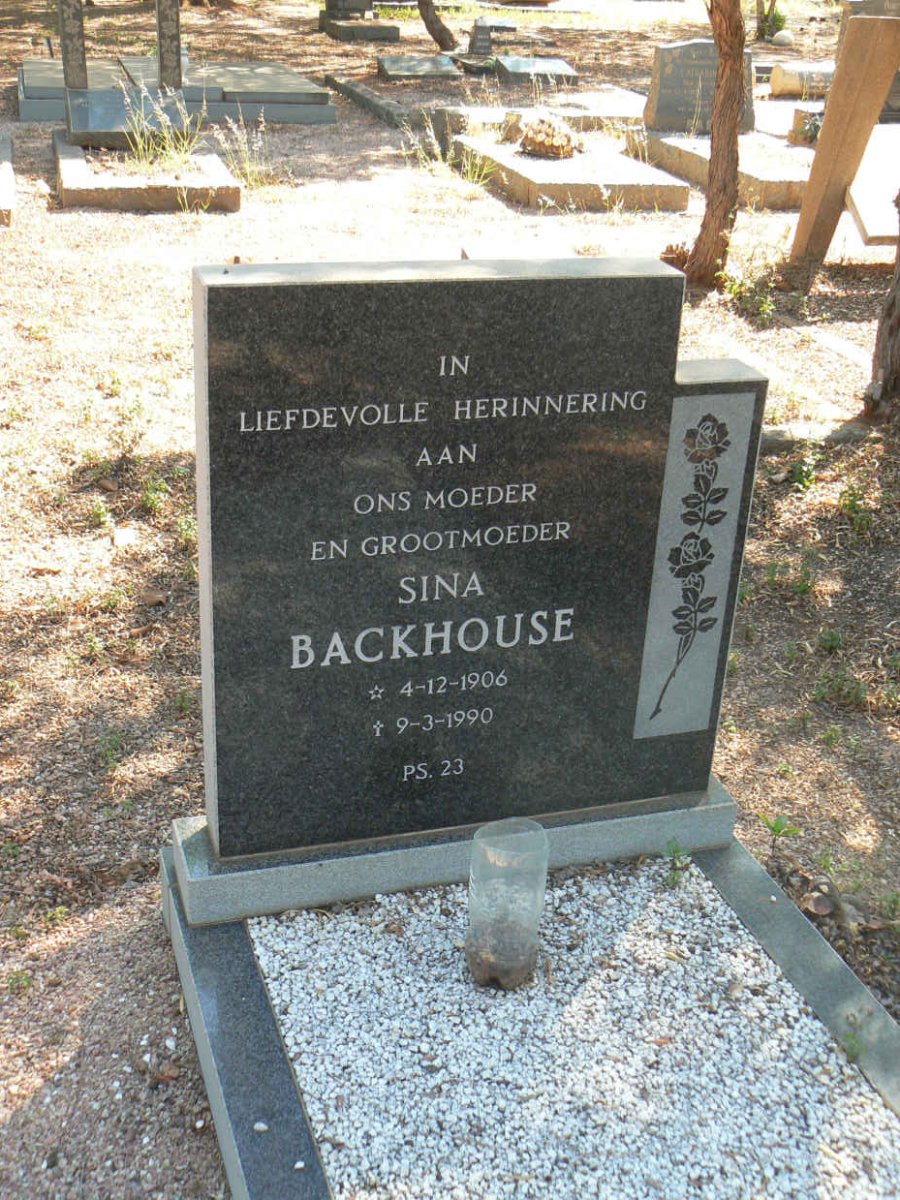 BACKHOUSE Sina 1906-1990