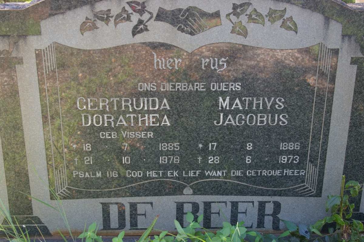 BEER Mathys Jacobus, de 1886-1973 &amp; Gertruida Dorathea VISSER 1885-1976