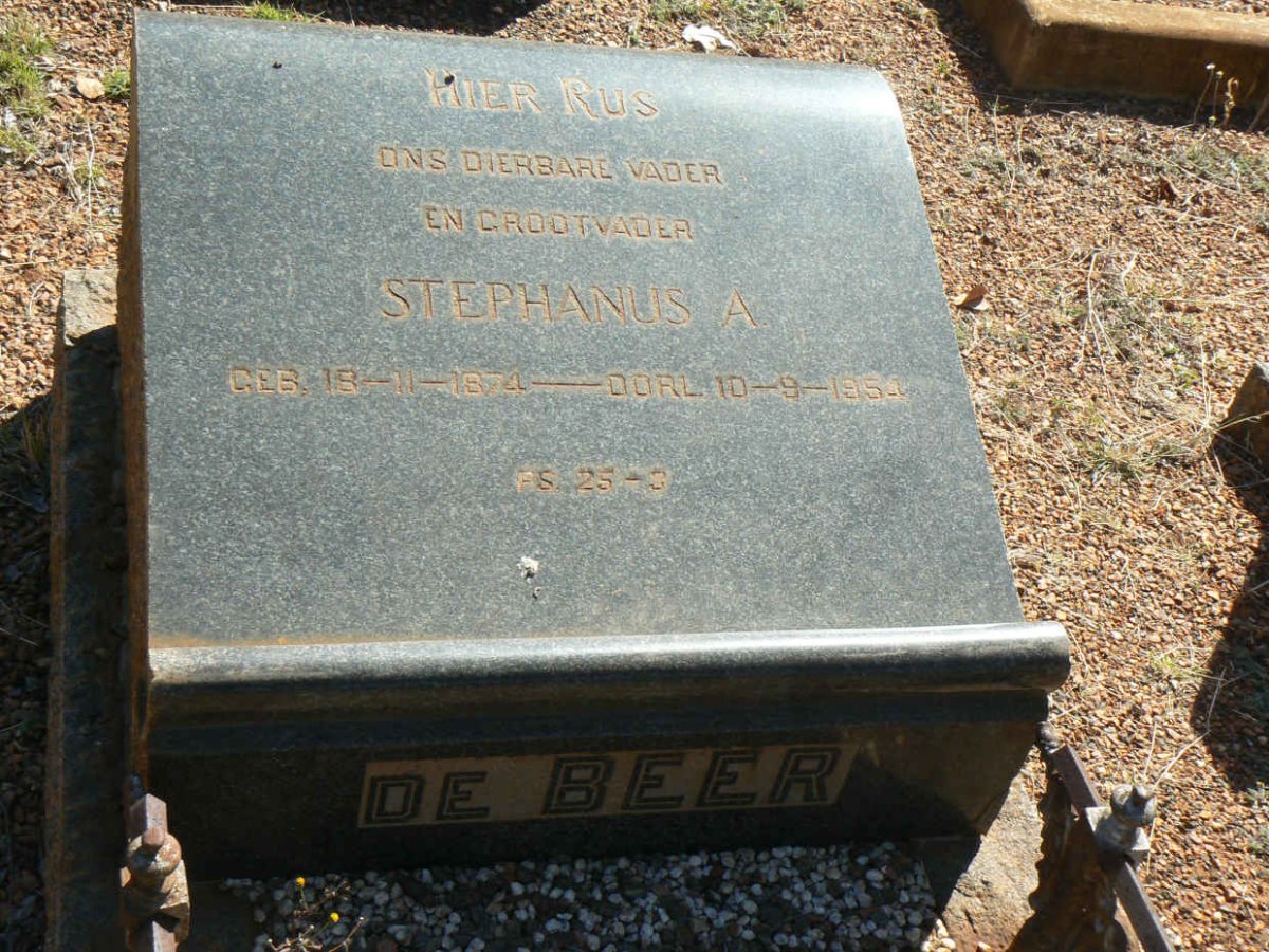 BEER Stephanus A., de 1874-1954